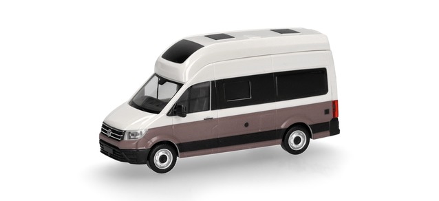 Herpa 096294-004 - VW Crafter Grand California 600, candy white/mojawe beige