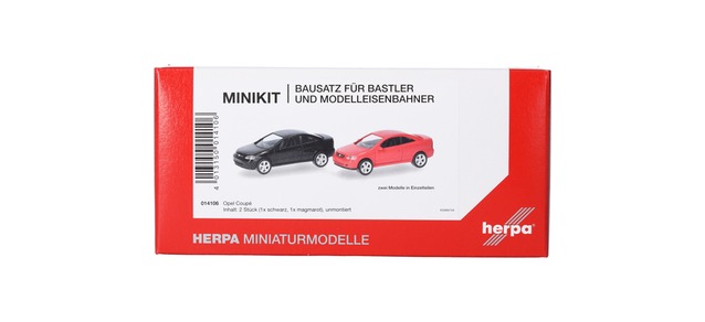 Herpa 014106 - MiniKit Opel Coupé (2000), Black and Magma Red, 2 pieces