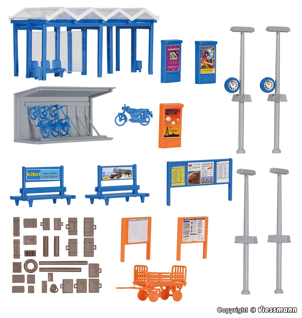 Kibri 38108 - H0 Decoration Set Around the Train Station