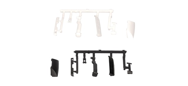 Herpa 054980 - Accessory set Mercedes-Benz NG, roof spoiler, additional bumper, wind deflectors, air intake