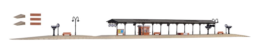 Vollmer 47504 - N Platform Baden-Baden, seven-piece