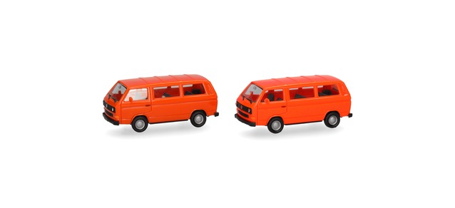 Herpa 013093-006 - MiniKit VW T3 Bus, bright red and orange, 2 pieces