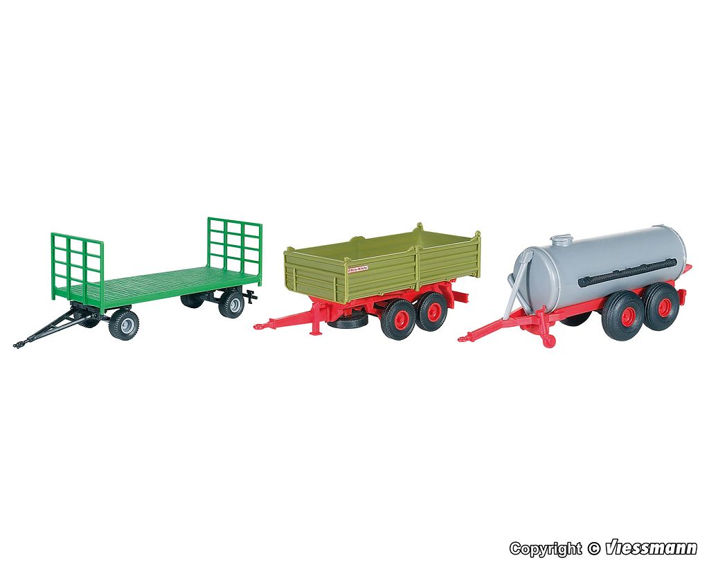Kibri 10908 - H0 Agricultural Trailers, 3 pieces