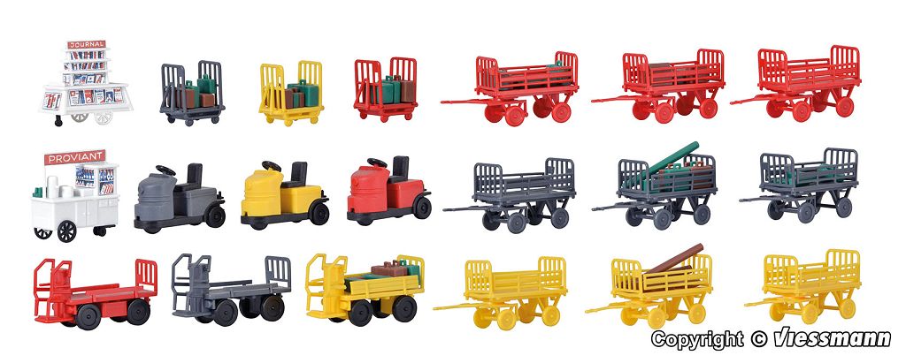 Kibri 38646 - H0 Deco set luggage trolley