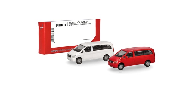 Herpa 014212 - MiniKit Mercedes-Benz Vito Bus (W639 facelift / 2010), white and red (2 pieces)