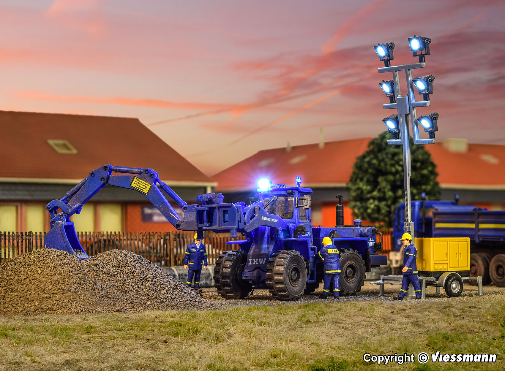 Kibri 18455 - H0 THW ZETTELMEYER Wheel Loader ZL1801 with illuminated work light - replaces 48455