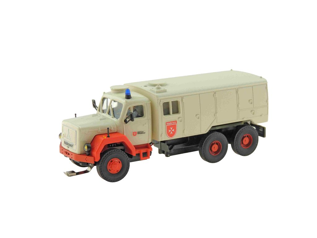 Viessmann 8060 - H0 Malteser MAGIRUS DEUTZ 3-axle with rotating beacon, basic, functional model