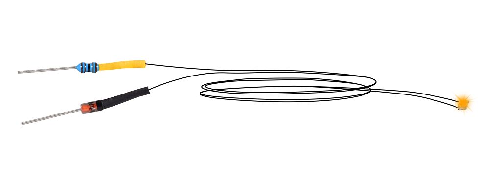 Viessmann 3561 - Yellow LED with soldered cables, 5 pieces