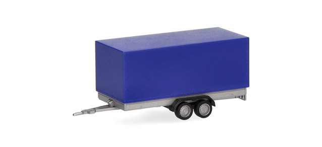 Herpa 052627-004 - Car tarpaulin trailer 2-axle, ultramarine blue
