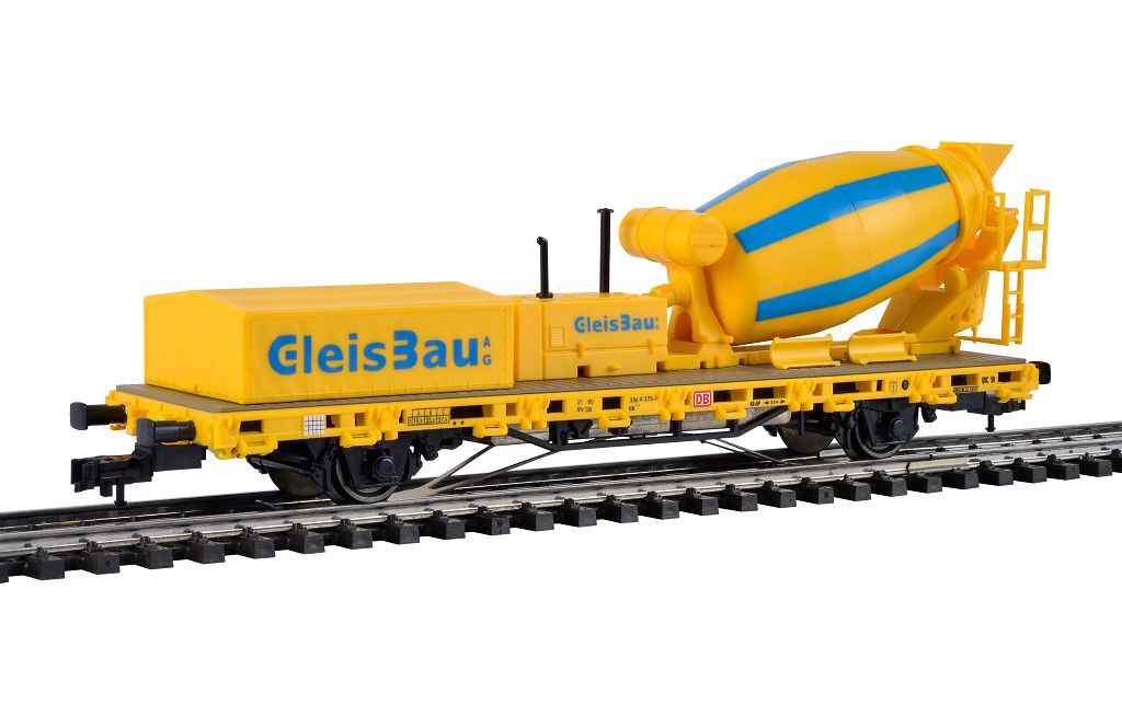 Viessmann 2625 - H0 Flat Wagon with Concrete Mixer, Track Construction, Functional Model for Three-Rail Systems