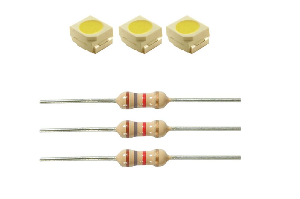Viessmann 3556 - White LED, L 2.9 x W 3.5 mm, incl. resistors, 3 pieces