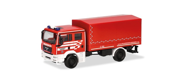 Herpa 098847 - MAN TGA M truck decontamination unit "Bremen Fire Department"