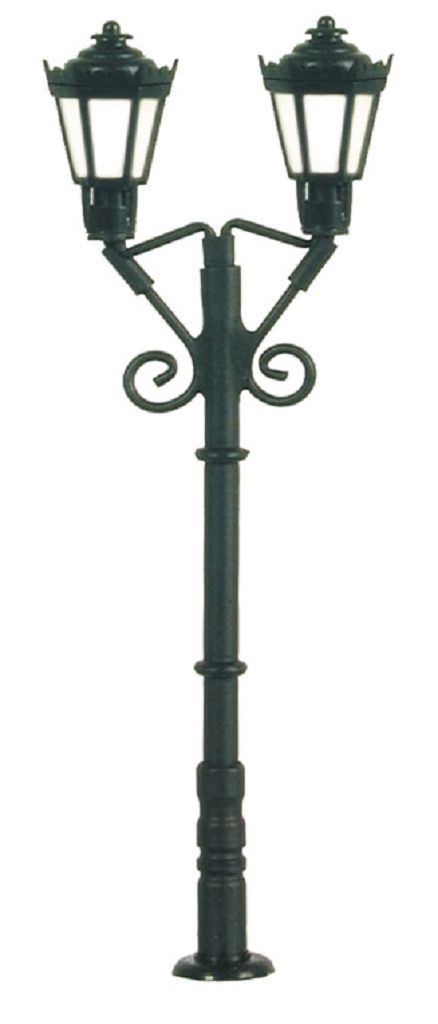 Viessmann 6973 - TT Park Lantern, two-flame, black, 2 warm white LEDs