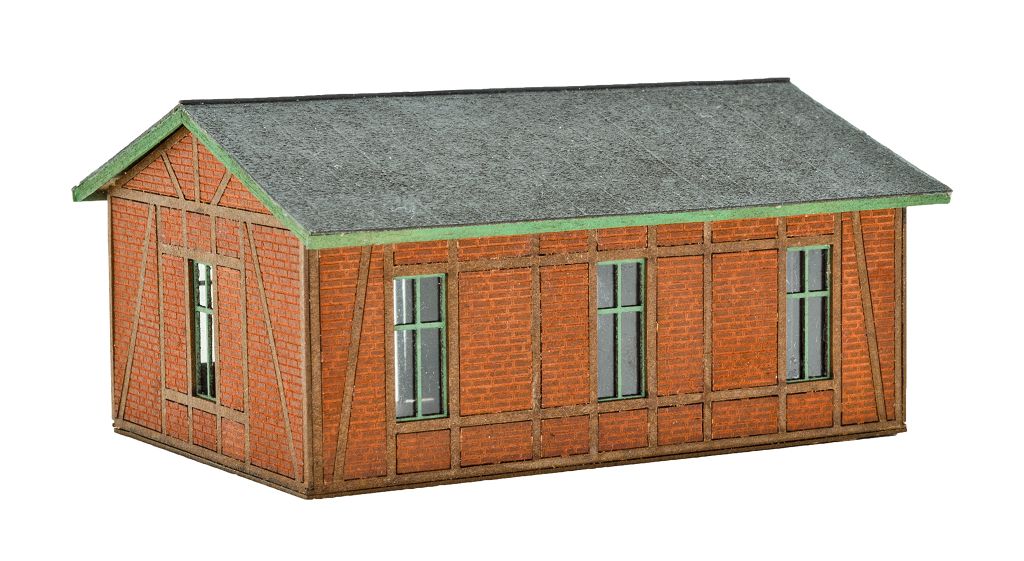 Vollmer 49380 - TT Workshop with Brick/Timber-Framed Facade - Polyplate Kit