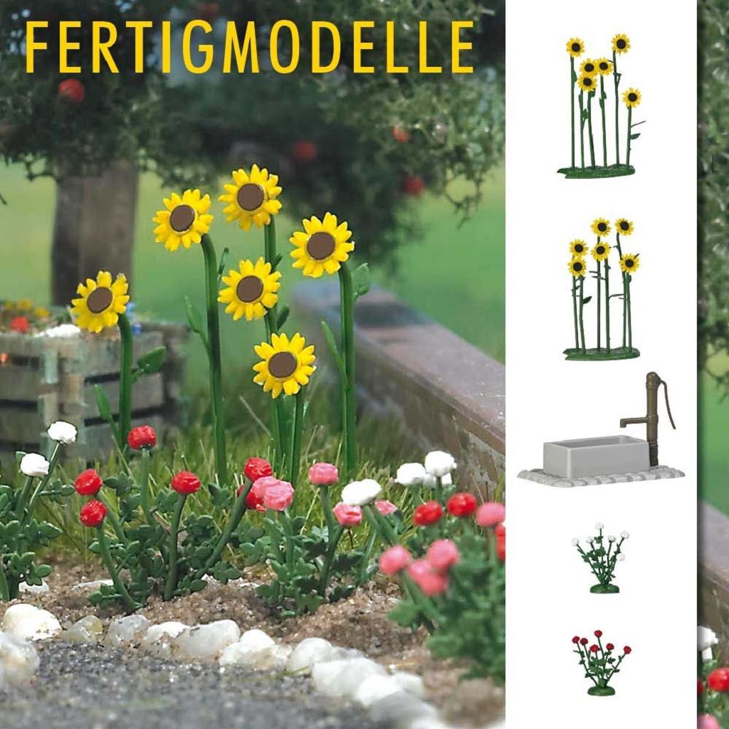 BUSCH 1232 - Sunflowers and roses, fully assembled