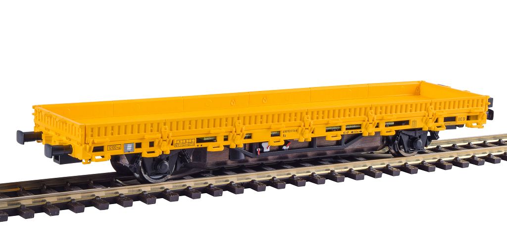 Viessmann 2316 - H0 Flatbed Wagon with Drive, Yellow, Functional Model for Three-Rail Systems