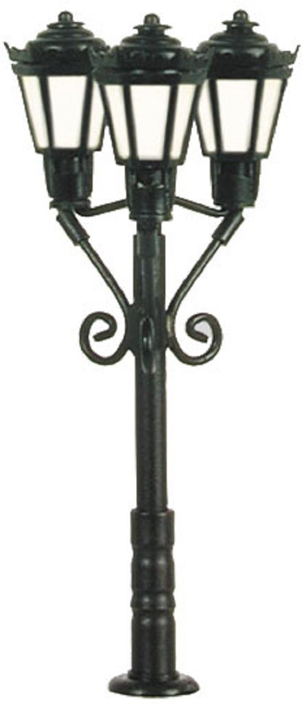 Viessmann 6477 - N Park lantern, three-light, black, 3 warm white LEDs