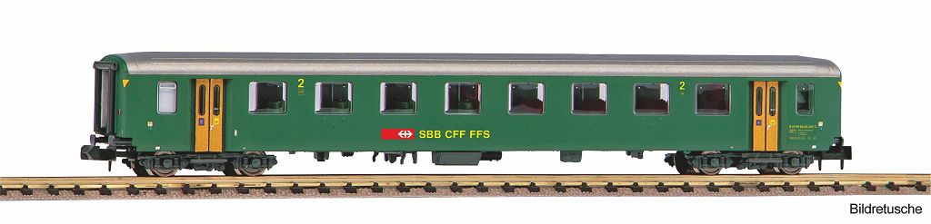 PIKO 94379 - N-Passenger car EW I, 2nd class with new lettering and grey roof SBB V