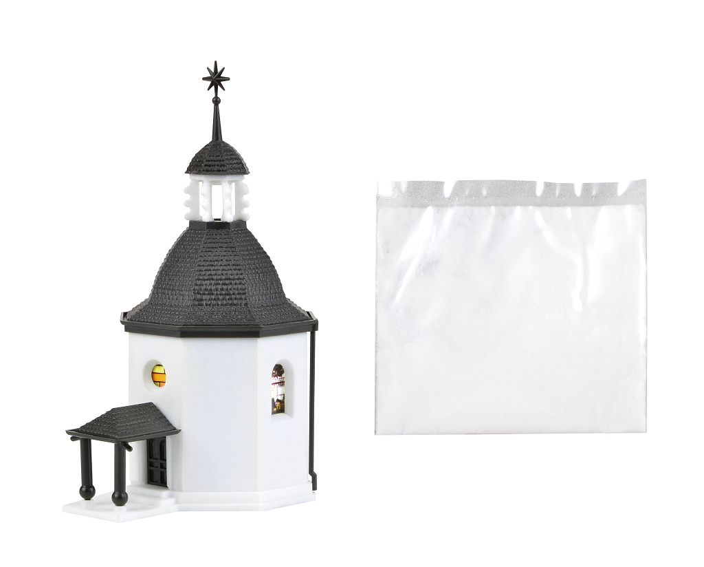 Vollmer 49412 - Z Silent Night Memorial Chapel with LED lighting and artificial snow, functional kit