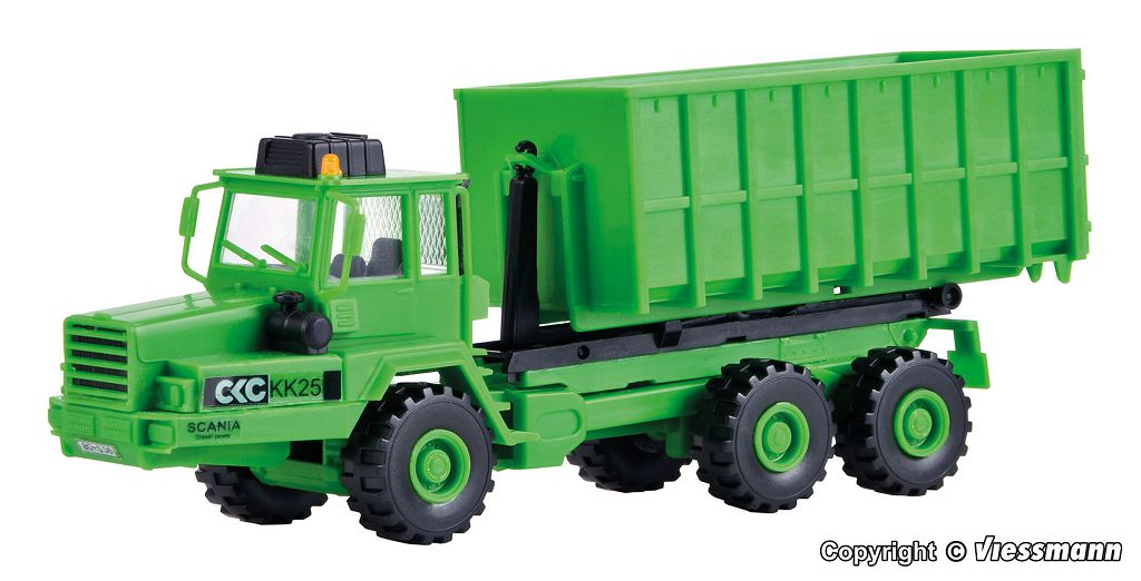 Kibri 14020 - H0 KAELBLE GMEINDER articulated truck with hooklift system and roll-off container