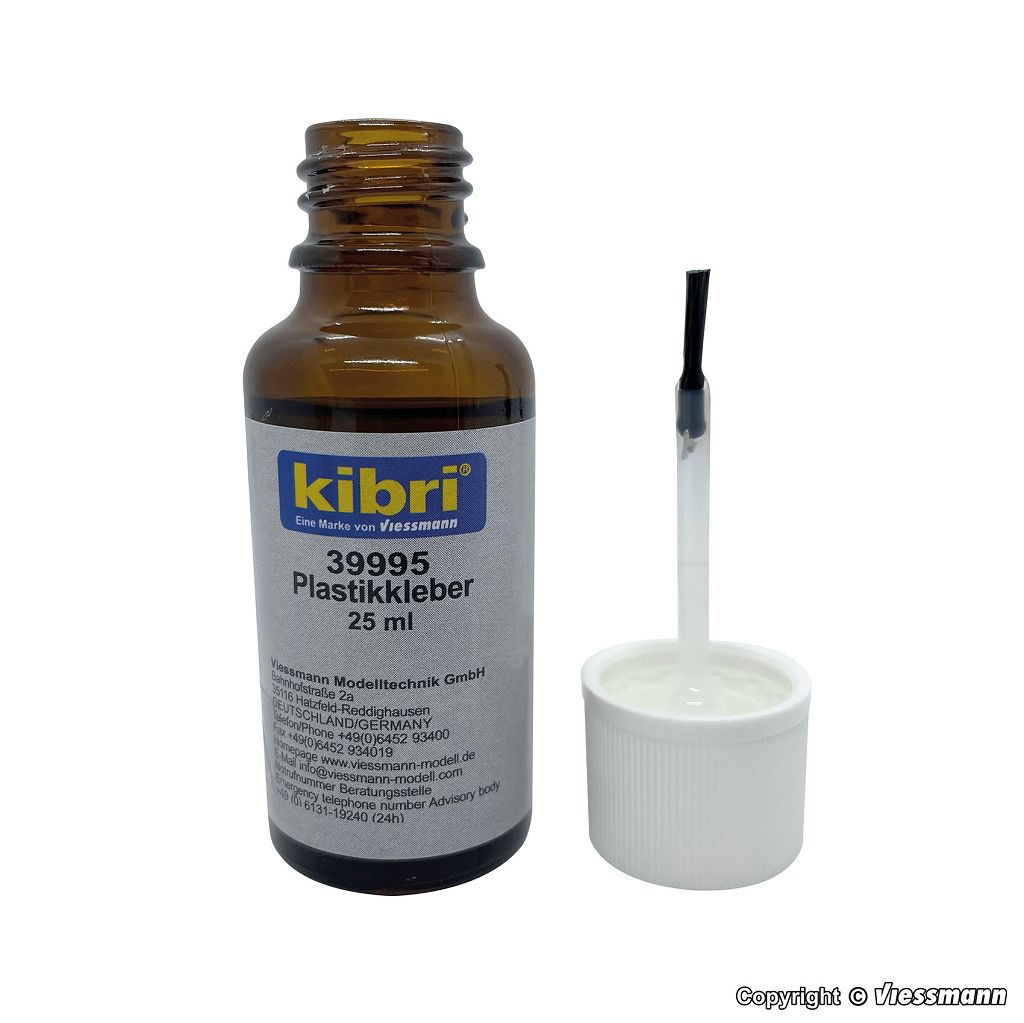 Kibri 39995 - Liquid plastic glue with brush, 25 ml