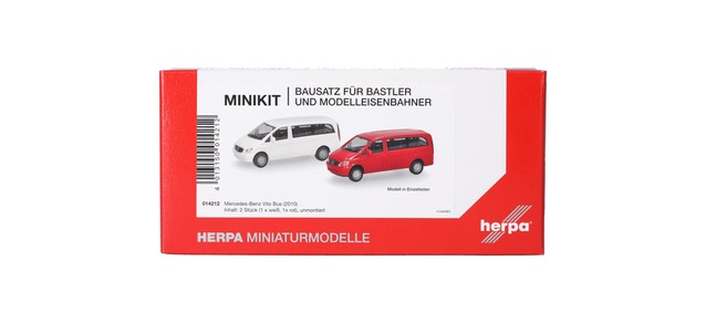 Herpa 014212 - MiniKit Mercedes-Benz Vito Bus (W639 facelift / 2010), white and red (2 pieces)