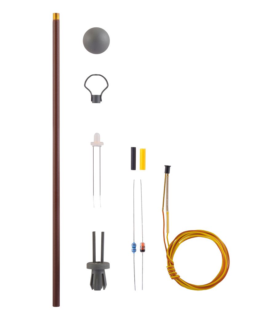 Viessmann 6927 - TT kit wooden mast light GDR Reichsbahn, LED warm white