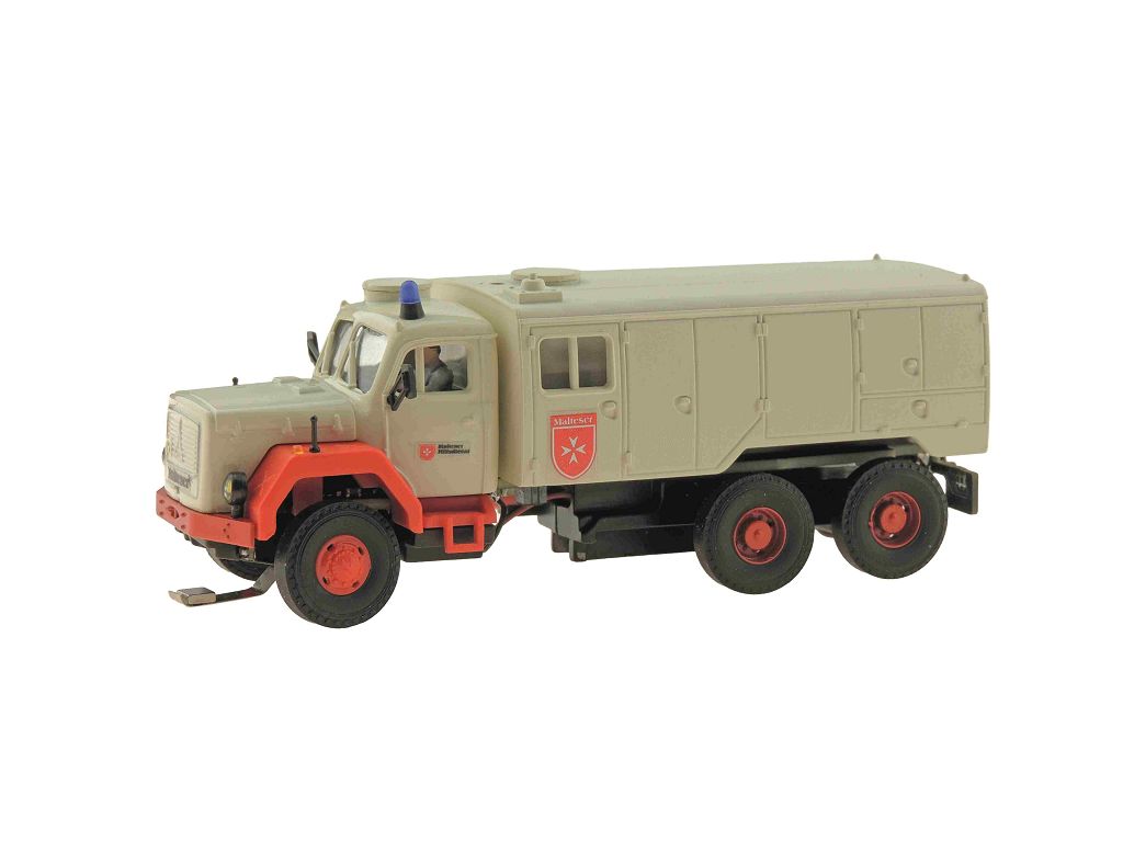 Viessmann 8060 - H0 Malteser MAGIRUS DEUTZ 3-axle with rotating beacon, basic, functional model