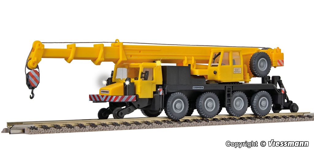 Kibri 10558 - H0 Two-way mobile crane LTM 1050-4 track construction with LED lighting, functional kit **Discontinued**