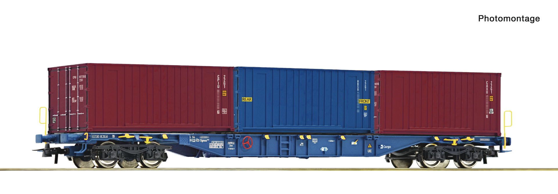 Roco 6600145 - Cont.Tragwagen. Sgns CDC + containers