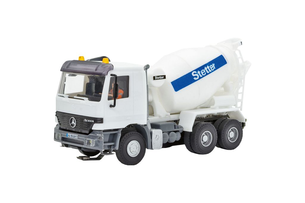 Viessmann 8031 - H0 MB ACTROS 3-axle concrete mixer with rotating beacons, basic, functional model