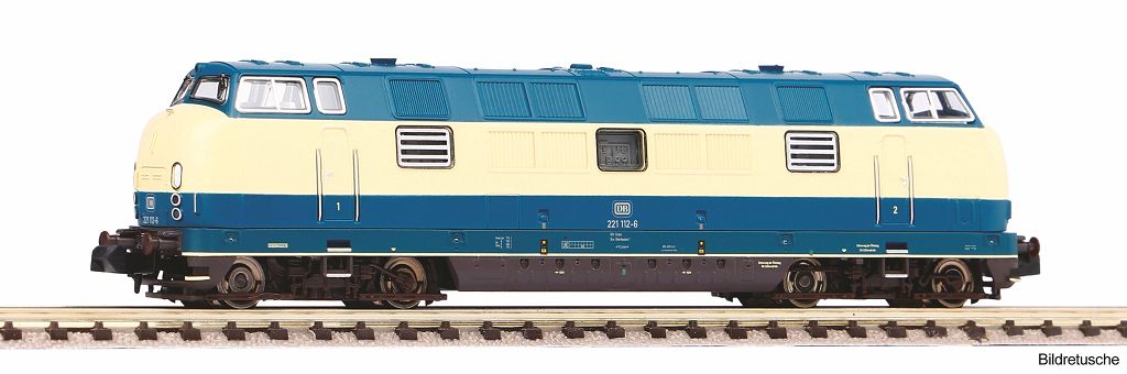 PIKO 40513 - N-gauge diesel locomotive/sound BR 221 blue beige DB IV + Next18 Dec.