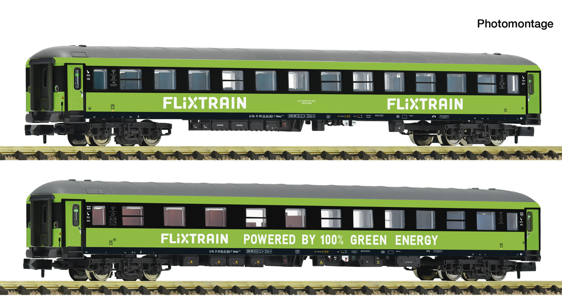 Fleischmann 6260085 - 2-piece set of Flixtrain passenger cars #1