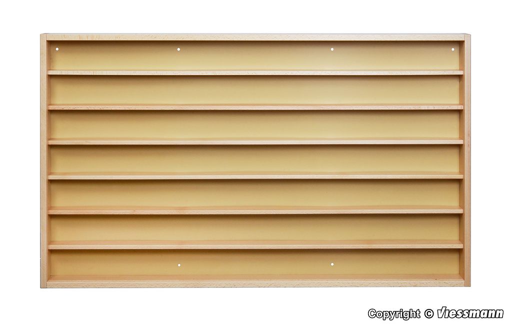 Kibri 12010 - Display case with glass sliding doors, natural, L 104.0 x H 61.0 x D 7.0 cm