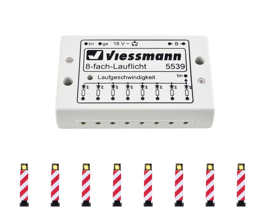 Viessmann 5040 - H0 Warning Beacons, 8 pieces with running light electronics