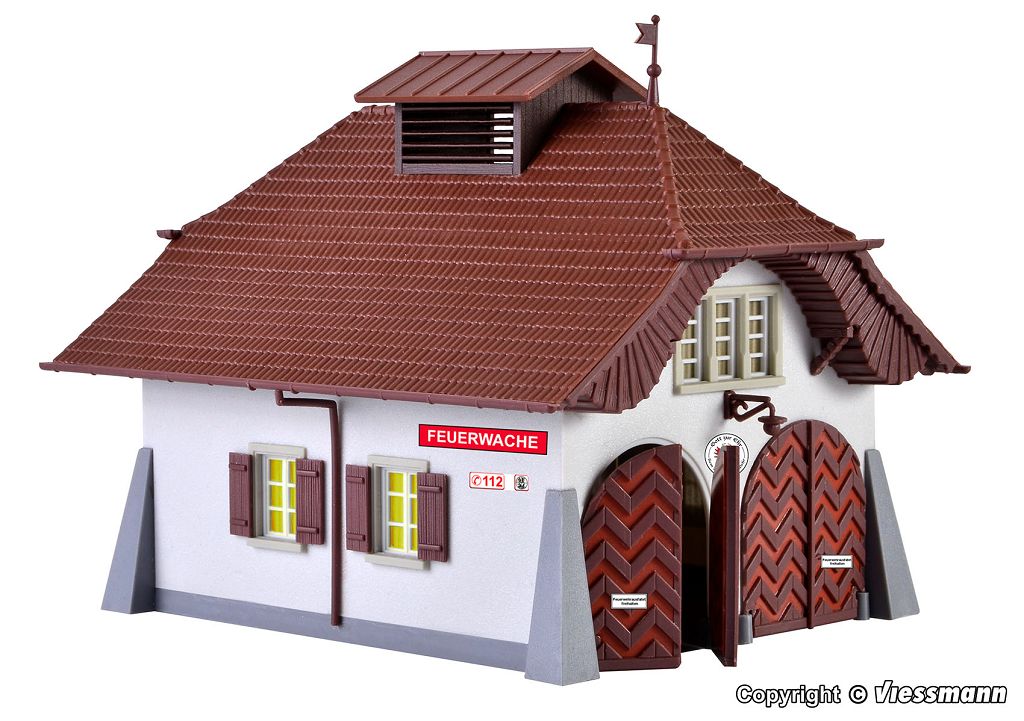 Kibri 38032 - H0 Rural Fire Station incl. House Lighting Starter Set