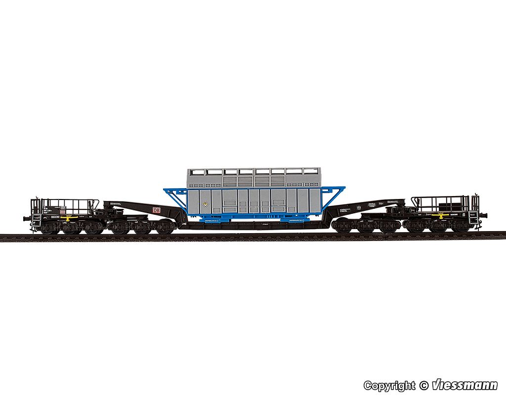 Kibri 16504 - H0 Wagon UNION rail flatbed wagon Uaai 819 with CASTOR container