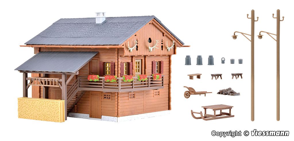Kibri 38011 - H0 Mountain House incl. House Lighting Starter Set
