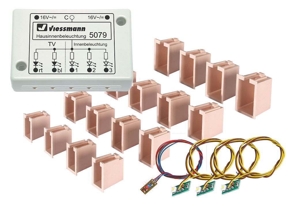 Viessmann 5079 - LED indoor house lighting with TV simulation
