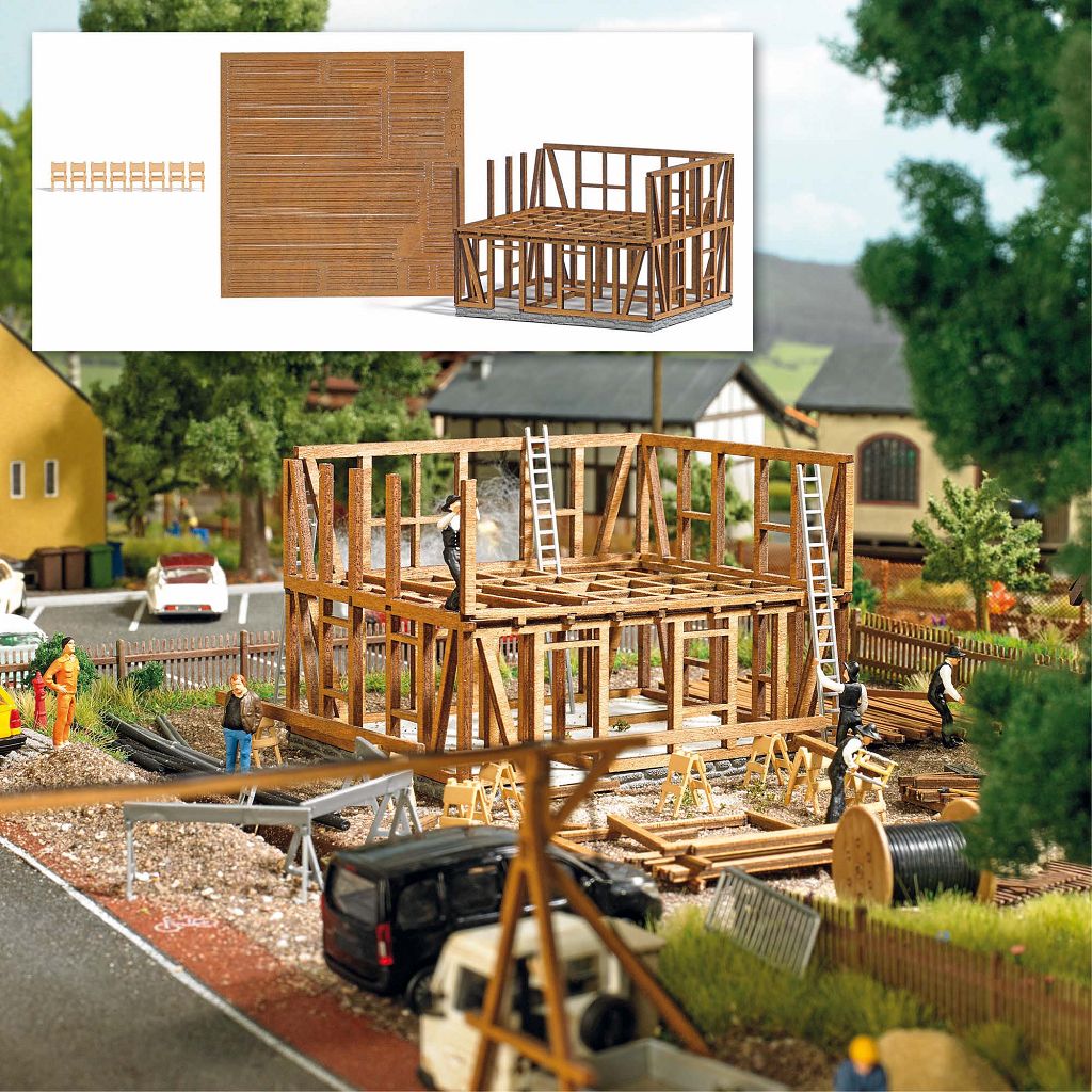 BUSCH 1371 - Half-timbered house under construction