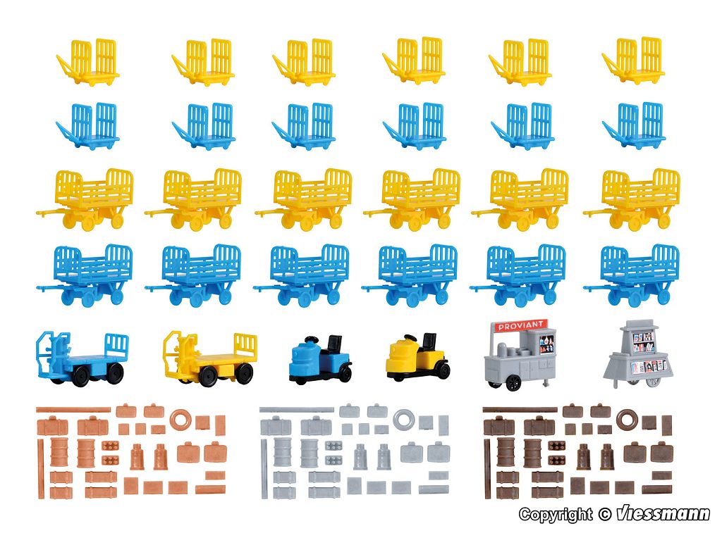 Kibri 37530 - N decorative set luggage trolley