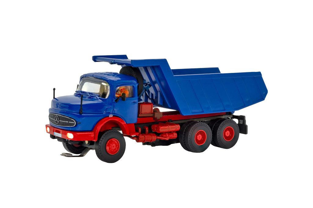 Viessmann 8019 - H0 MB round-hood 3-axle truck with MEILLER rock tipper, basic, functional model