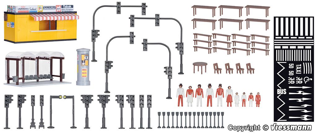 Kibri 38102 - H0 Street and City Decoration Set