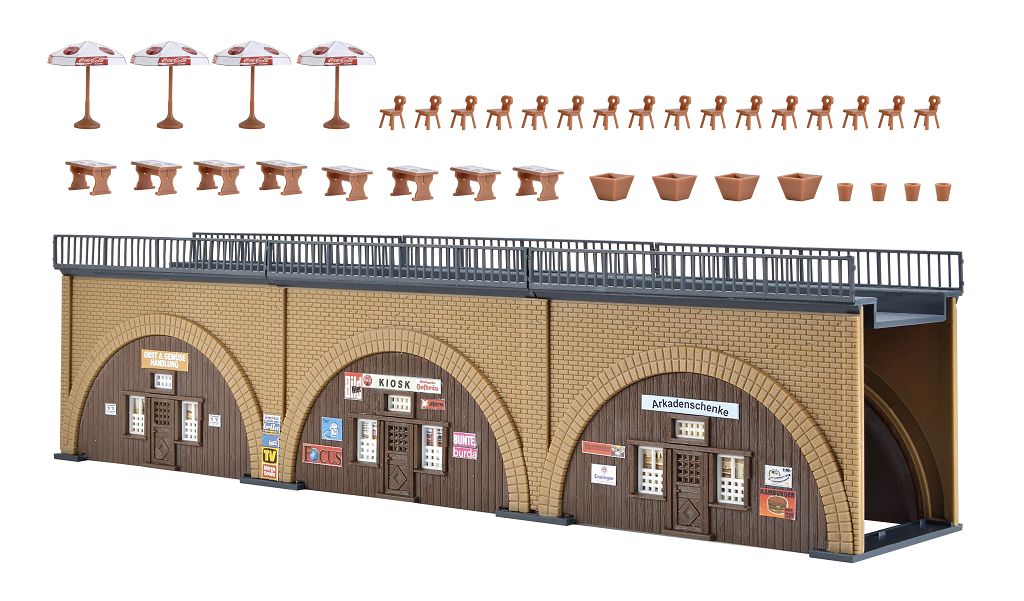 Vollmer 44500 - H0 Arcades with Arch Insert, 3 Pieces