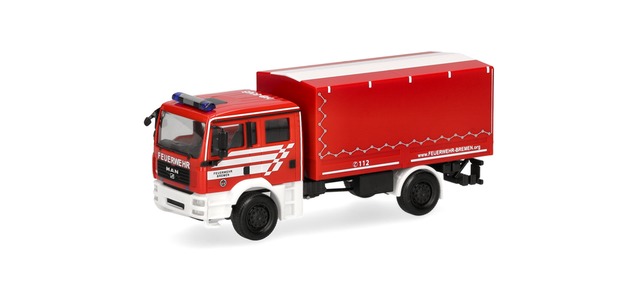 Herpa 098847 - MAN TGA M truck decontamination unit "Bremen Fire Department"