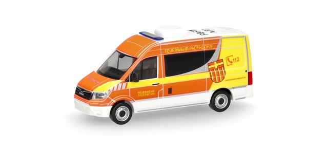 Herpa 098816 - MAN TGE Half Bus High Roof "Paderborn Fire Department"