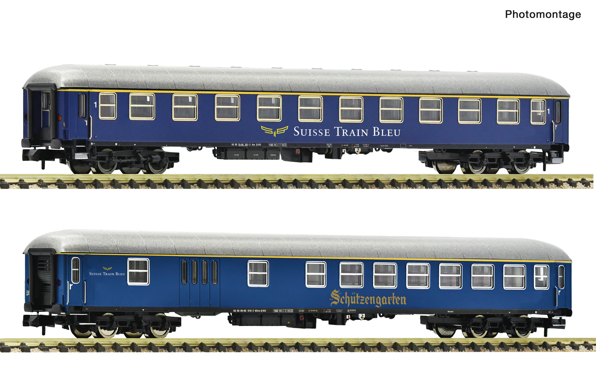 Fleischmann 6260083 - 2-piece set of passenger cars Suisse Train Bleue