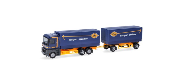 Herpa 320160 - Renault AE swap body/tarpaulin trailer combination "ASG" (Sweden)