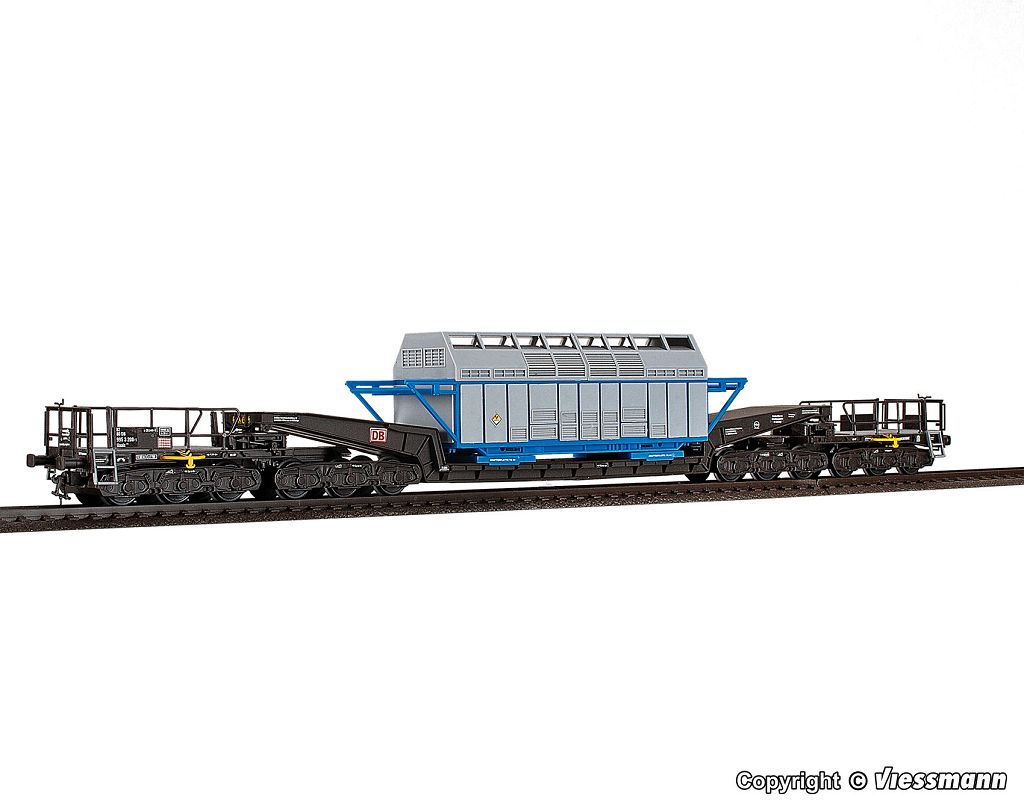 Kibri 16504 - H0 Wagon UNION rail flatbed wagon Uaai 819 with CASTOR container
