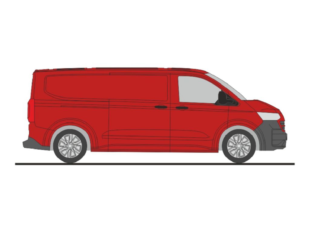 Rietze 11718 - Volkswagen Transporter T7 Panel Van LR FD intensive red